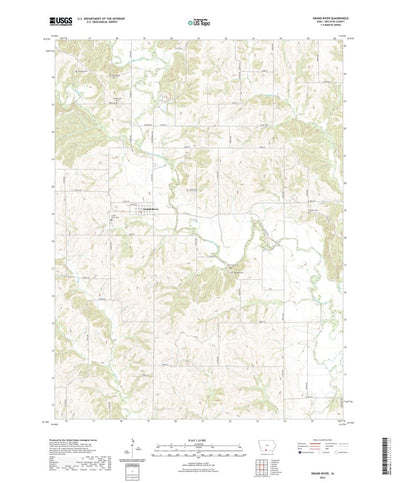 United States Geological Survey Grand River, IA (2022, 24000-Scale) digital map