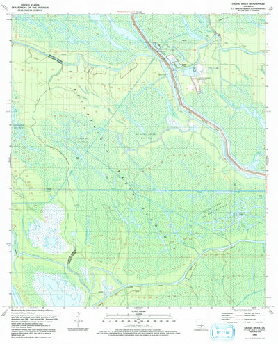 United States Geological Survey Grand River, LA (1992, 24000-Scale) digital map