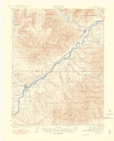 United States Geological Survey Grand Valley, CO (1929, 62500-Scale) digital map