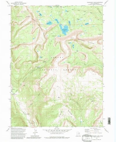 United States Geological Survey Grandaddy Lake, UT (1972, 24000-Scale) digital map