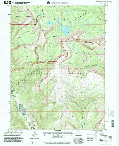 United States Geological Survey Grandaddy Lake, UT (1996, 24000-Scale) digital map