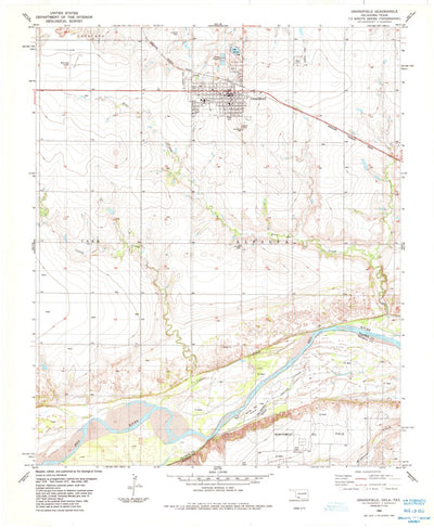 United States Geological Survey Grandfield, OK-TX (1985, 24000-Scale) digital map
