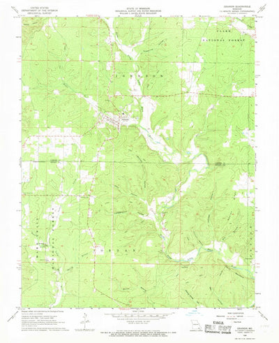 United States Geological Survey Grandin, MO (1968, 24000-Scale) digital map