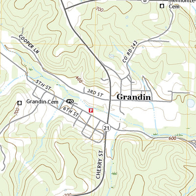 United States Geological Survey Grandin, MO (2021, 24000-Scale) digital map
