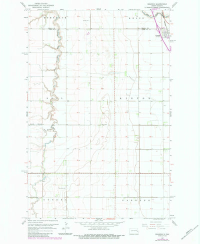 United States Geological Survey Grandin, ND (1967, 24000-Scale) digital map