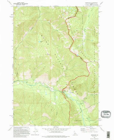 United States Geological Survey Grandjean, ID (1972, 24000-Scale) digital map