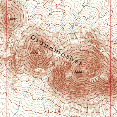 United States Geological Survey Grandmother Mountain West, NM (1963, 24000-Scale) digital map