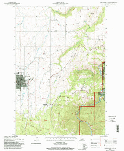United States Geological Survey Grangeville East, ID (1995, 24000-Scale) digital map