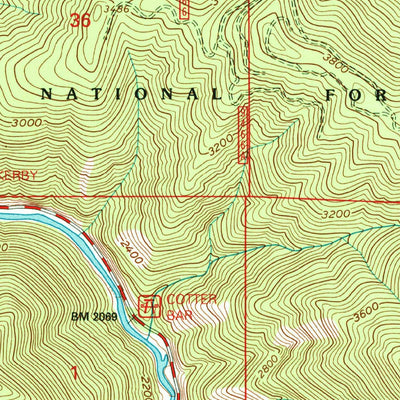 United States Geological Survey Grangeville East, ID (1995, 24000-Scale) digital map