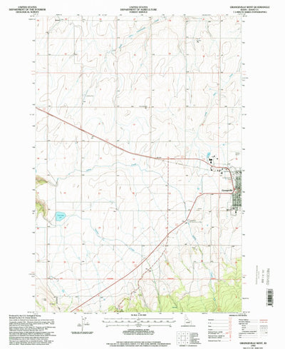 United States Geological Survey Grangeville West, ID (1995, 24000-Scale) digital map