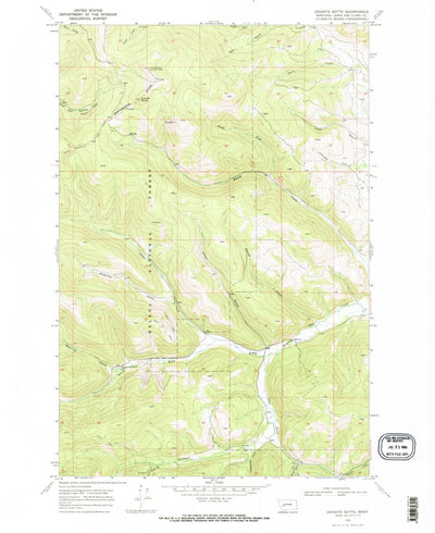 United States Geological Survey Granite Butte, MT (1968, 24000-Scale) digital map