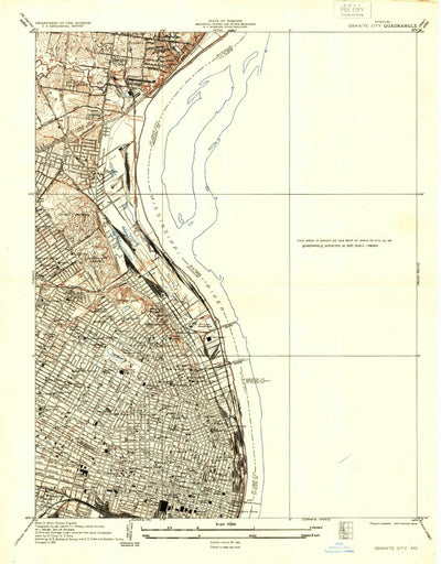 United States Geological Survey Granite City, IL-MO (1933, 24000-Scale) digital map