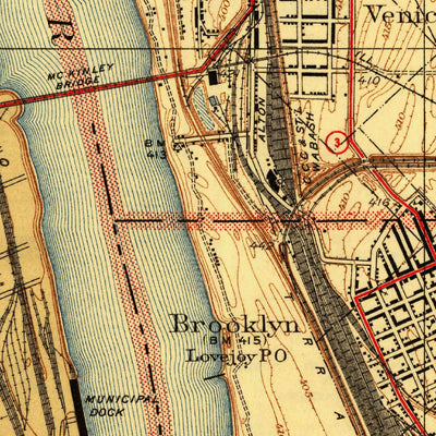 United States Geological Survey Granite City, IL-MO (1940, 24000-Scale) digital map