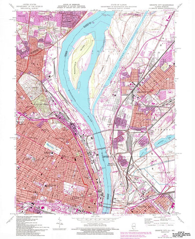 United States Geological Survey Granite City, IL-MO (1954, 24000-Scale) digital map
