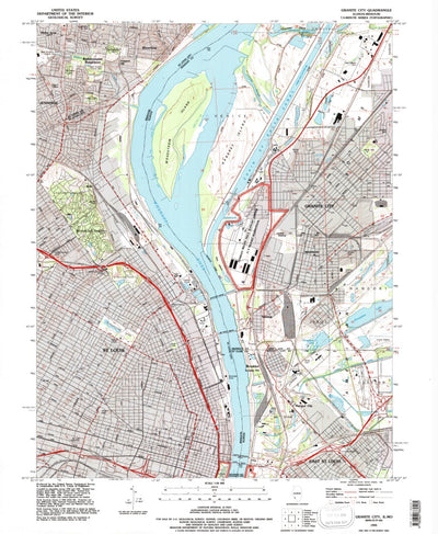 United States Geological Survey Granite City, IL-MO (1993, 24000-Scale) digital map
