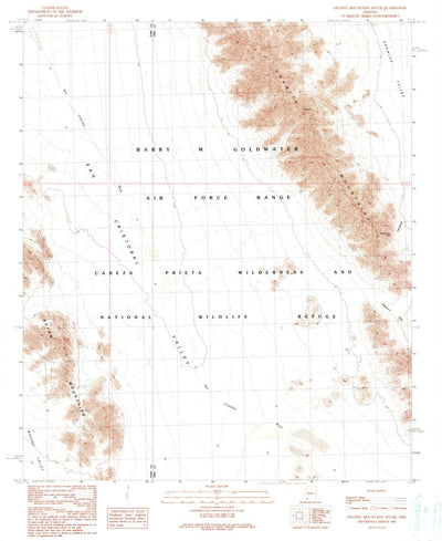United States Geological Survey Granite Mountains South, AZ (1990, 24000-Scale) digital map