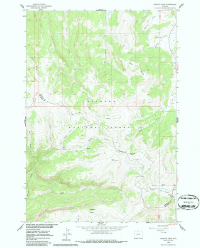 United States Geological Survey Granite Pass, WY (1960, 24000-Scale) digital map