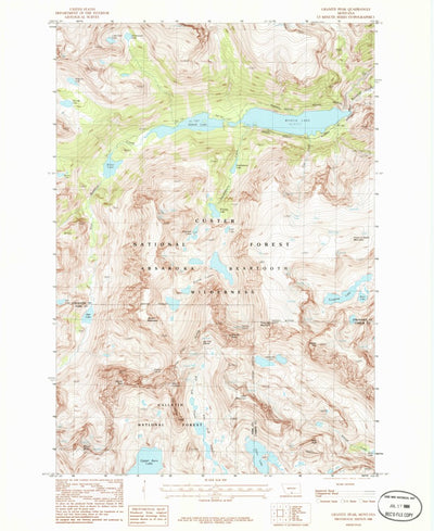 United States Geological Survey Granite Peak, MT (1986, 24000-Scale) digital map