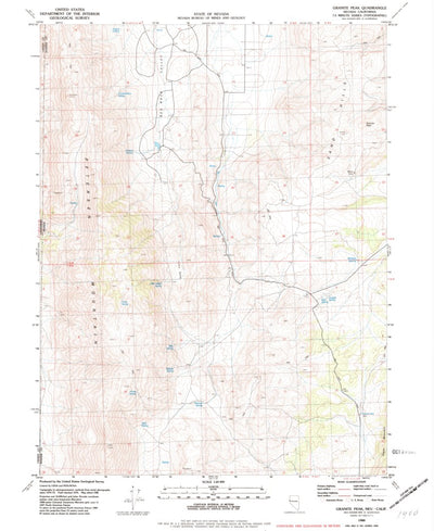 United States Geological Survey Granite Peak, NV-CA (1980, 24000-Scale) digital map