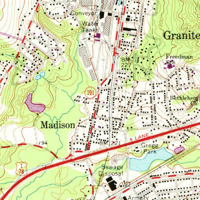 United States Geological Survey Graniteville, SC (1971, 24000-Scale) digital map