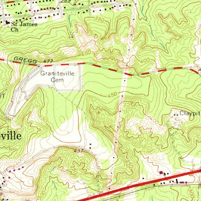 United States Geological Survey Graniteville, SC (1971, 24000-Scale) digital map