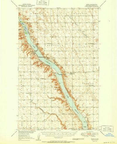 United States Geological Survey Grano, ND (1951, 62500-Scale) digital map