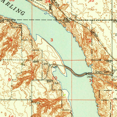 United States Geological Survey Grano, ND (1951, 62500-Scale) digital map
