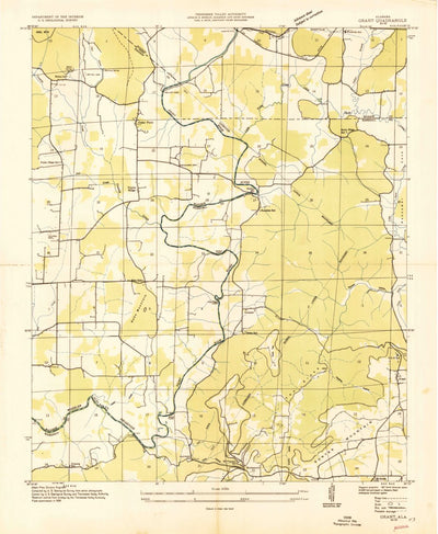 United States Geological Survey Grant, AL (1936, 24000-Scale) digital map