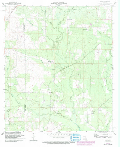 United States Geological Survey Grant, LA (1959, 24000-Scale) digital map