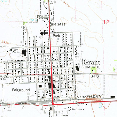 United States Geological Survey Grant, NE (1973, 24000-Scale) digital map
