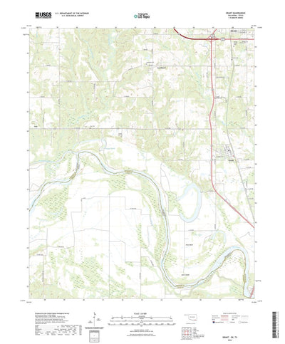 United States Geological Survey Grant, OK (2022, 24000-Scale) digital map