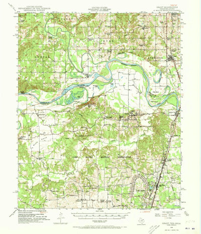 United States Geological Survey Grant, OK-TX (1948, 62500-Scale) digital map