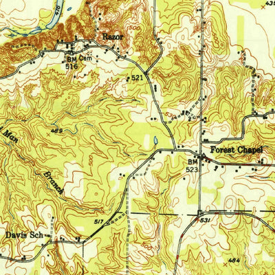 United States Geological Survey Grant, OK-TX (1949, 62500-Scale) digital map