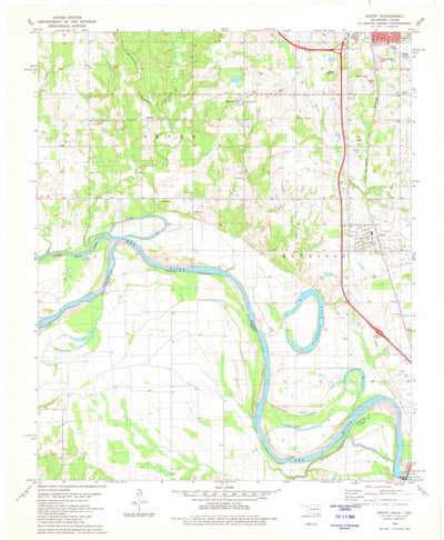 United States Geological Survey Grant, OK-TX (1980, 24000-Scale) digital map