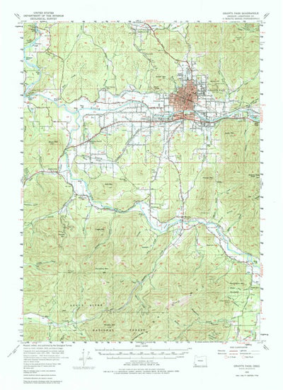 United States Geological Survey Grants Pass, OR (1954, 62500-Scale) digital map
