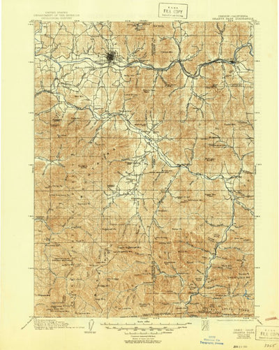 United States Geological Survey Grants Pass, OR-CA (1908, 125000-Scale) digital map