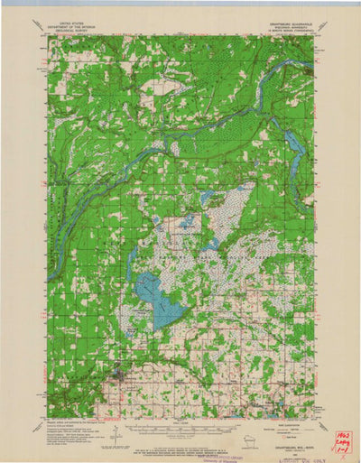 United States Geological Survey Grantsburg, WI-MN (1962, 62500-Scale) digital map