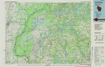 United States Geological Survey Grantsburg, WI-MN (1985, 100000-Scale) digital map