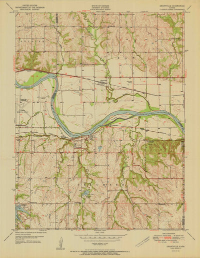 United States Geological Survey Grantville, KS (1951, 24000-Scale) digital map