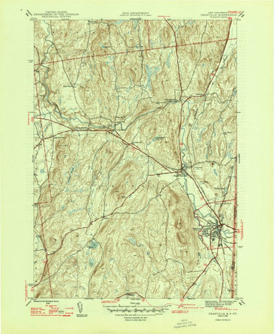 United States Geological Survey Granville, NY-VT (1946, 31680-Scale) digital map