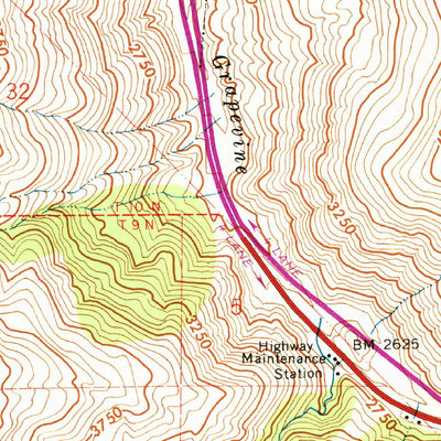 United States Geological Survey Grapevine, CA (1958, 24000-Scale) digital map