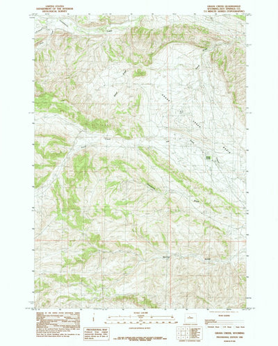 United States Geological Survey Grass Creek, WY (1985, 24000-Scale) digital map