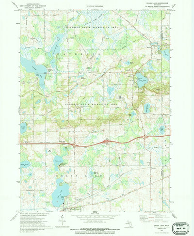 United States Geological Survey Grass Lake, MI (1973, 24000-Scale) digital map