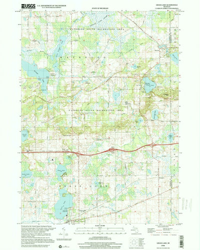United States Geological Survey Grass Lake, MI (1998, 24000-Scale) digital map