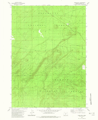 United States Geological Survey Grass Well, OR (1982, 24000-Scale) digital map