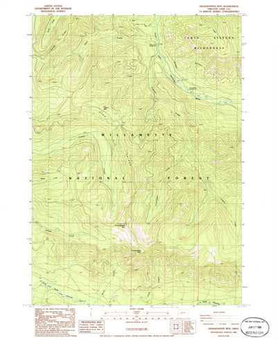 United States Geological Survey Grasshopper Mountain, OR (1986, 24000-Scale) digital map