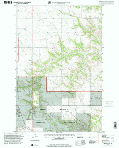 United States Geological Survey Grassy Butte, ND (1997, 24000-Scale) digital map