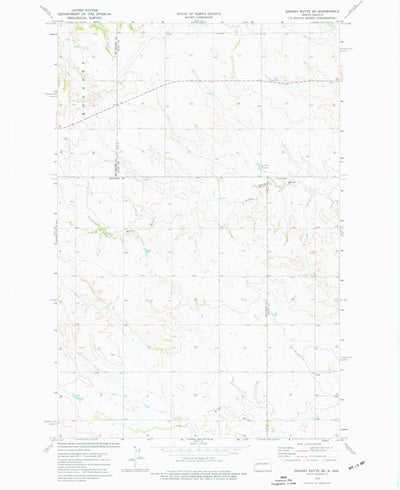 United States Geological Survey Grassy Butte SE, ND (1974, 24000-Scale) digital map