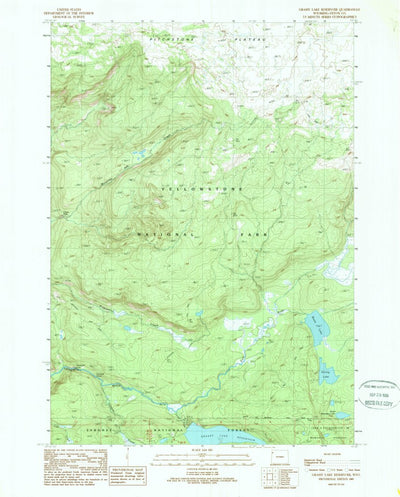 United States Geological Survey Grassy Lake Reservoir, WY (1989, 24000-Scale) digital map