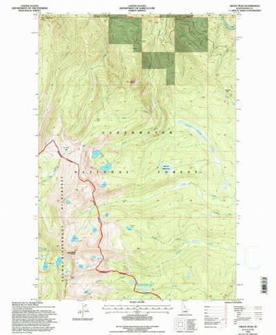 United States Geological Survey Grave Peak, ID (1994, 24000-Scale) digital map